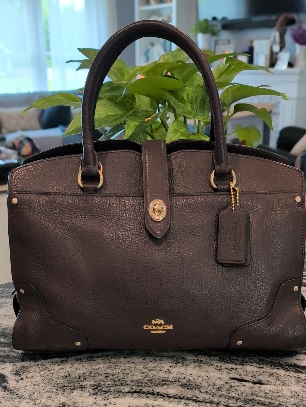 Coach Mercer Pebbled Leather Satchel